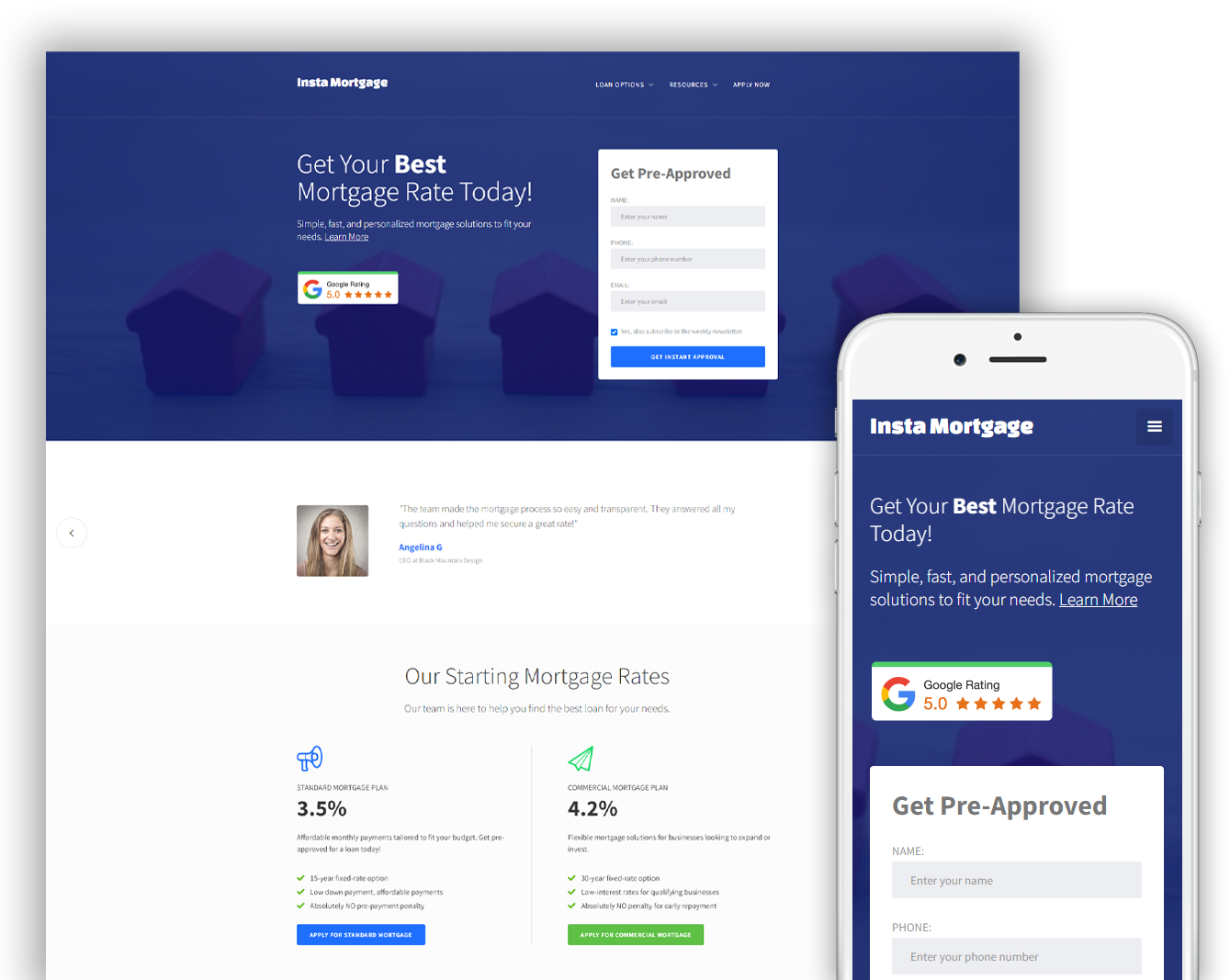 Mortgage website design example
